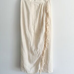 Vintage Summer Wrap Skirt with Fringe detail